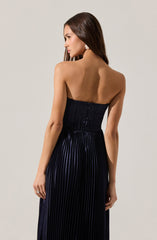 Ascella Strapless Pleated Midi Dress