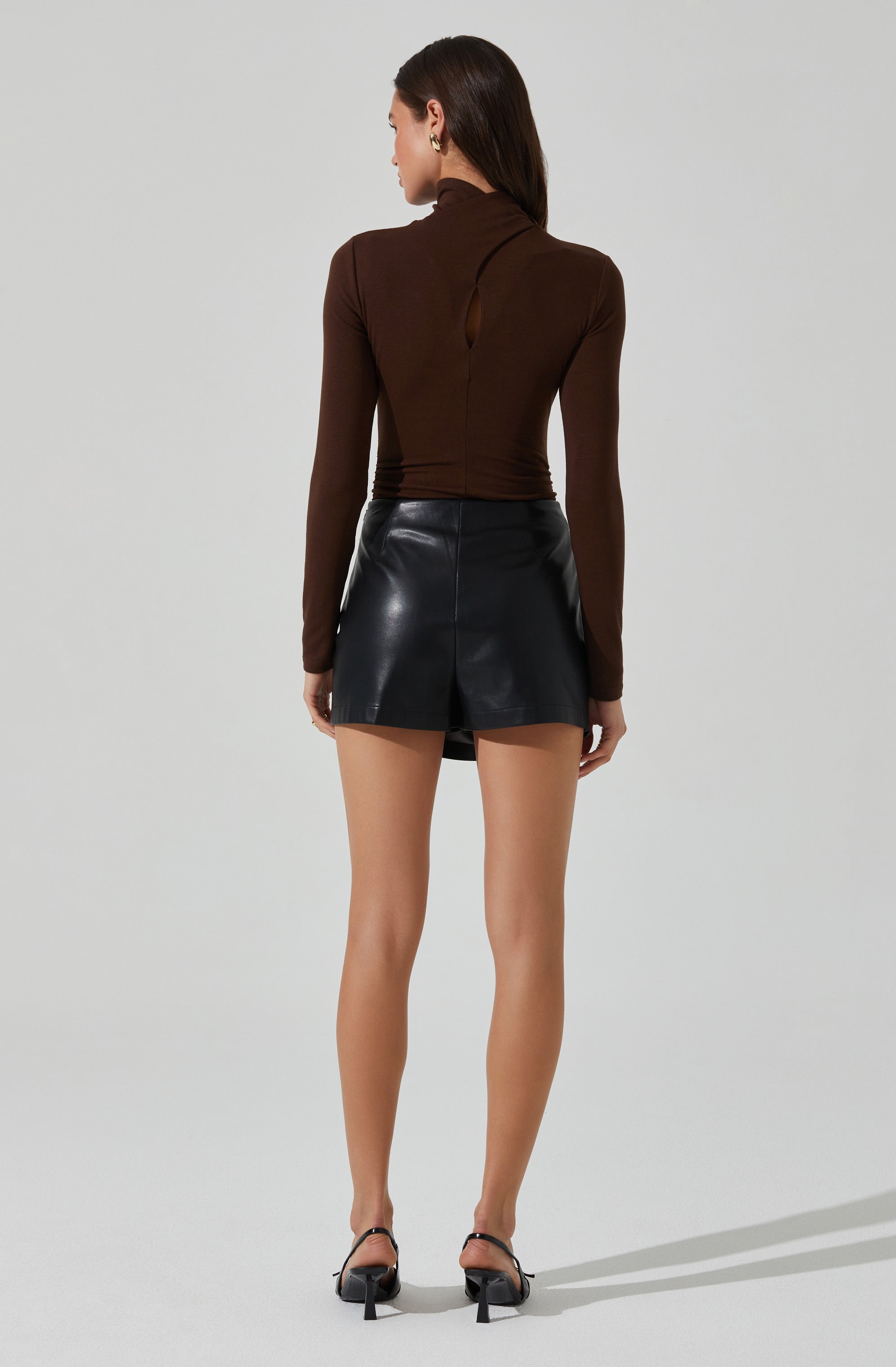 Neriah Faux Leather Skort