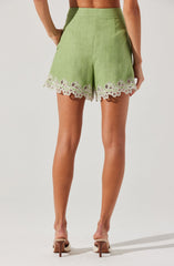 Kiya Linen Embroidered Shorts