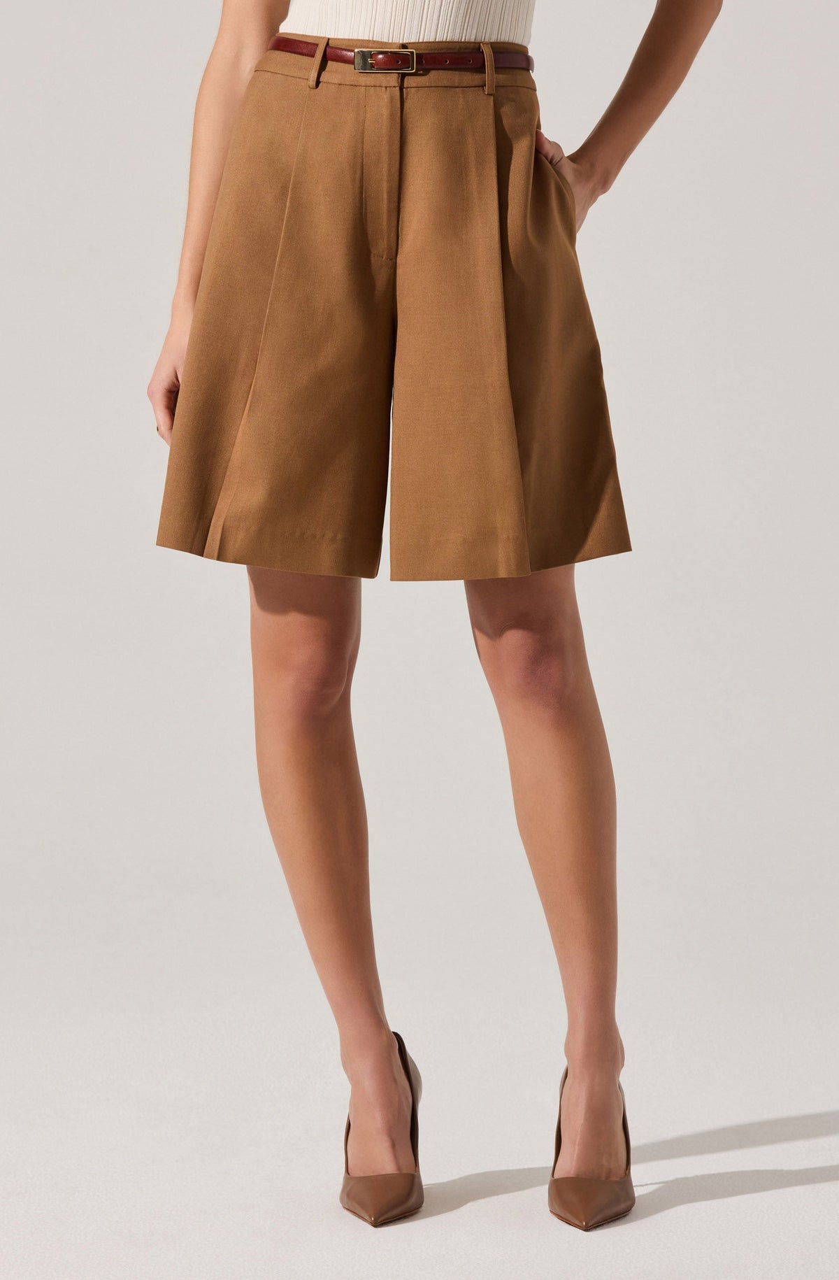 Quillie Pleated Tailored Bermuda Shorts