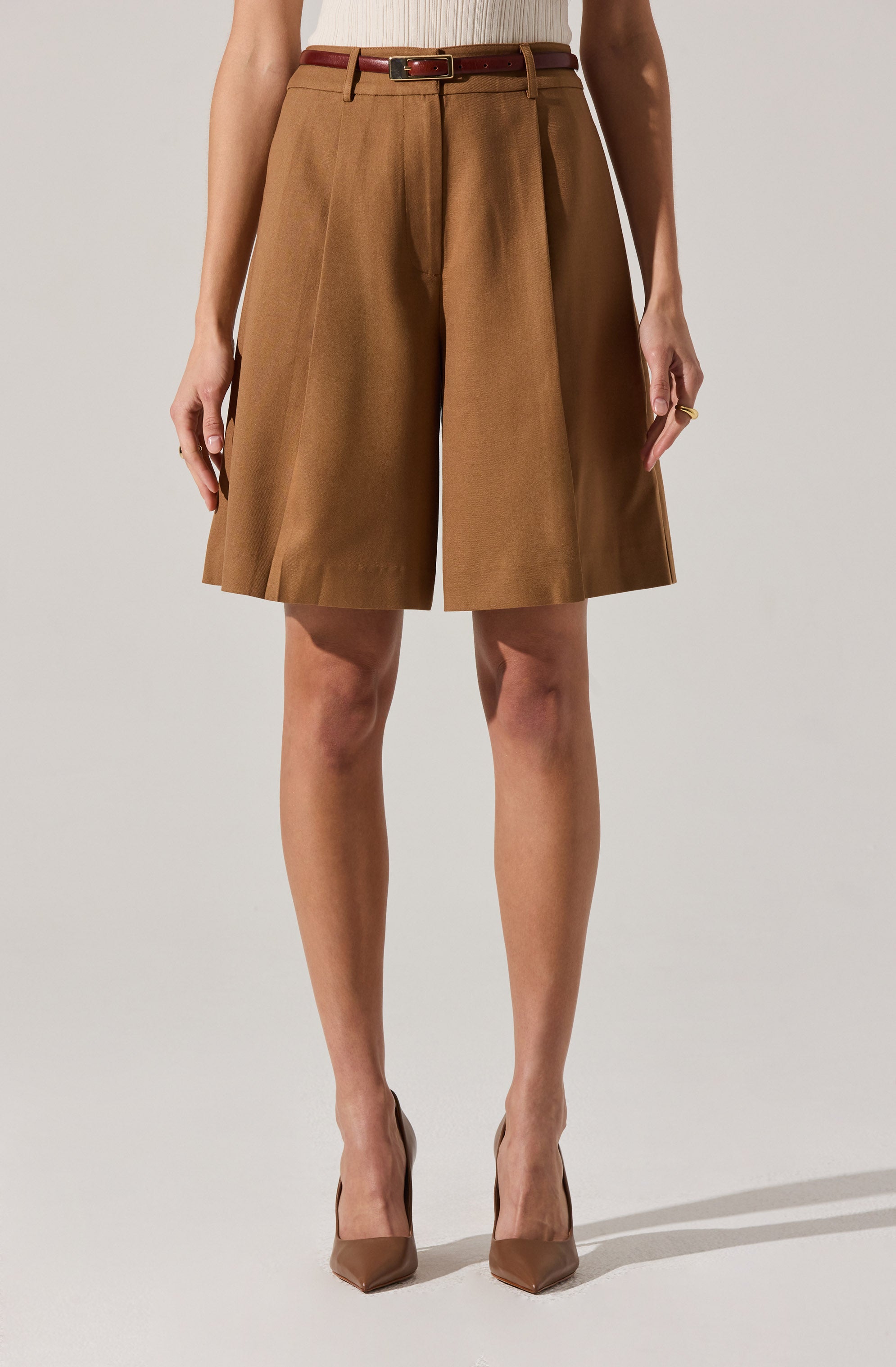 Quillie Pleated Tailored Bermuda Shorts