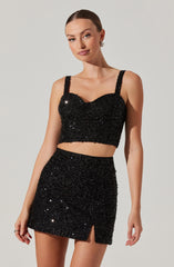 Suiren Sequin Mini Skirt