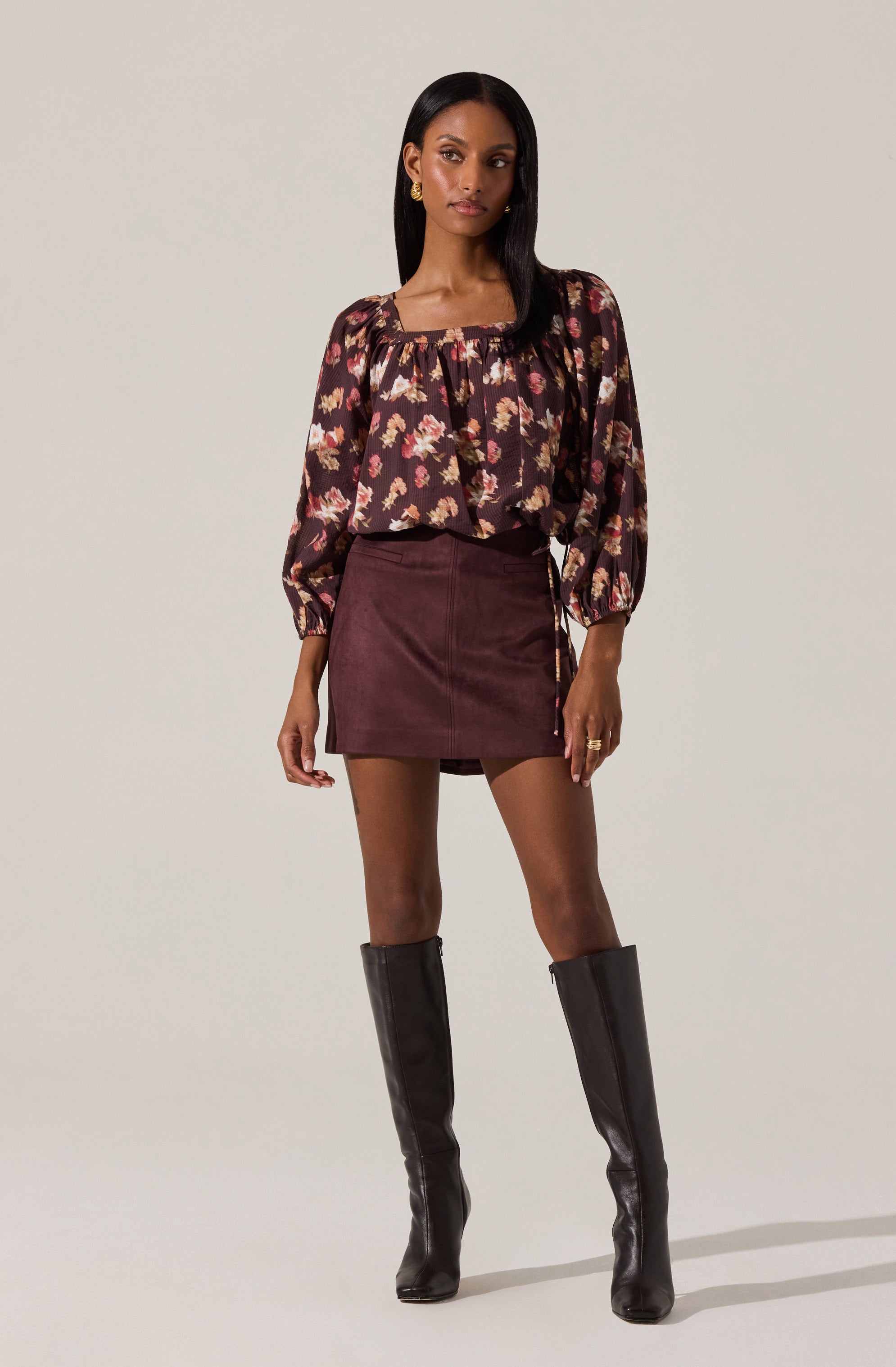 Laudine Faux Suede Mini Skirt