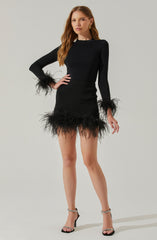 Keily Feather Trim Mini Skirt
