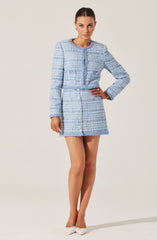 Mavey Tweed Contrast Trim Skirt