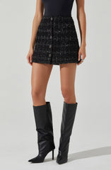 Mavey Tweed Mini Skirt