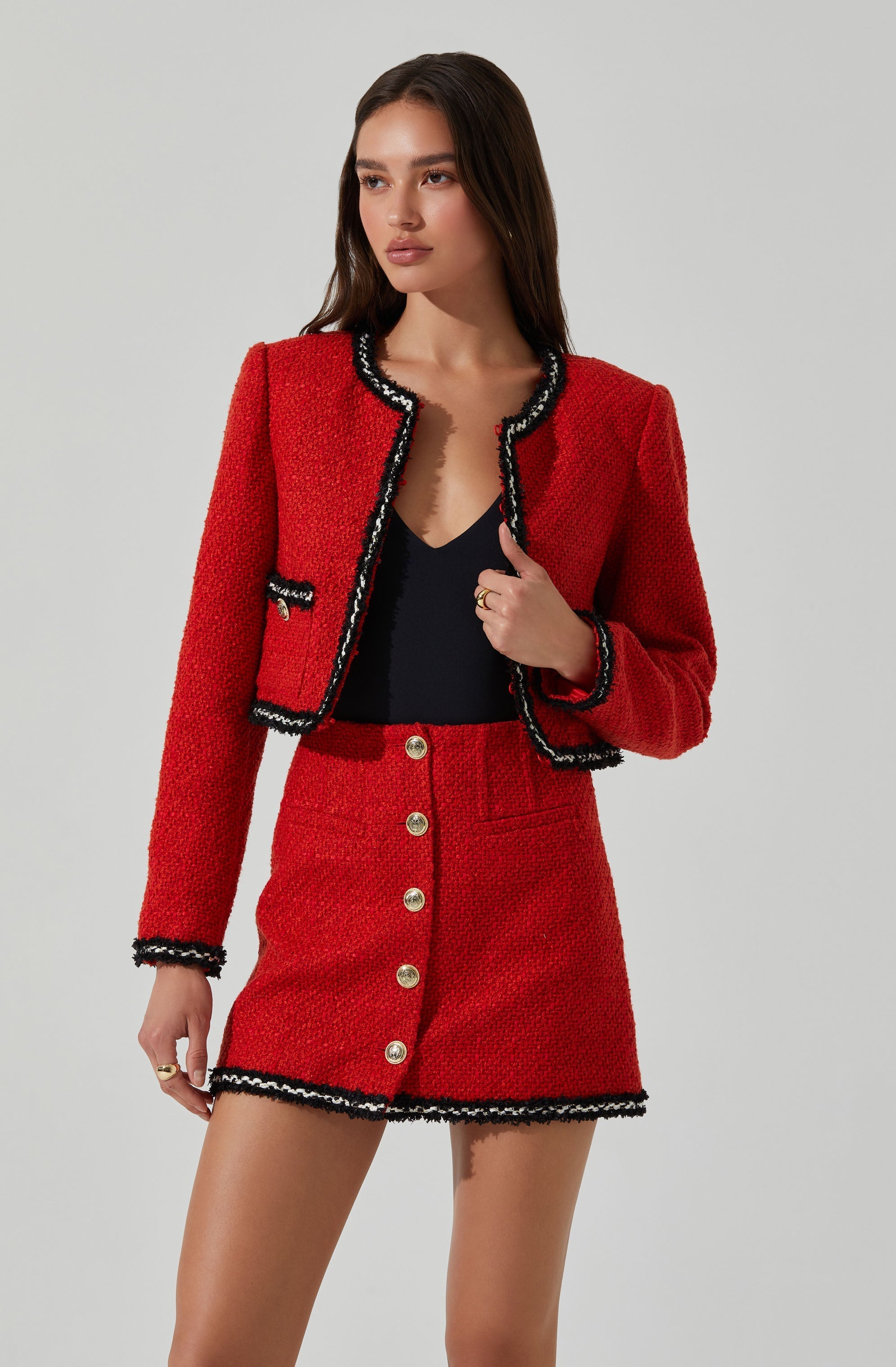 Mavey Tweed Mini Skirt