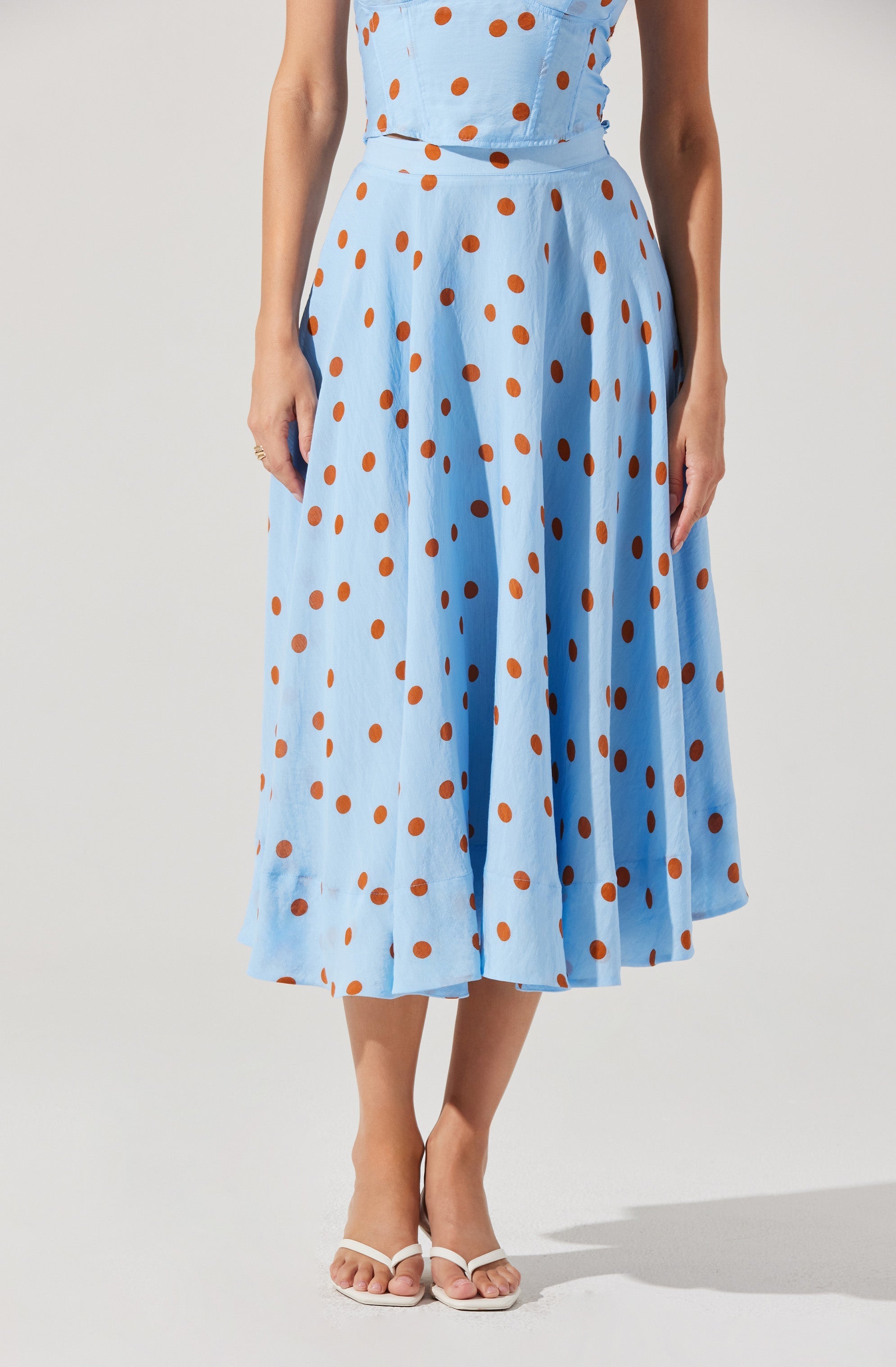 Janie Polka Dot Midi Skirt