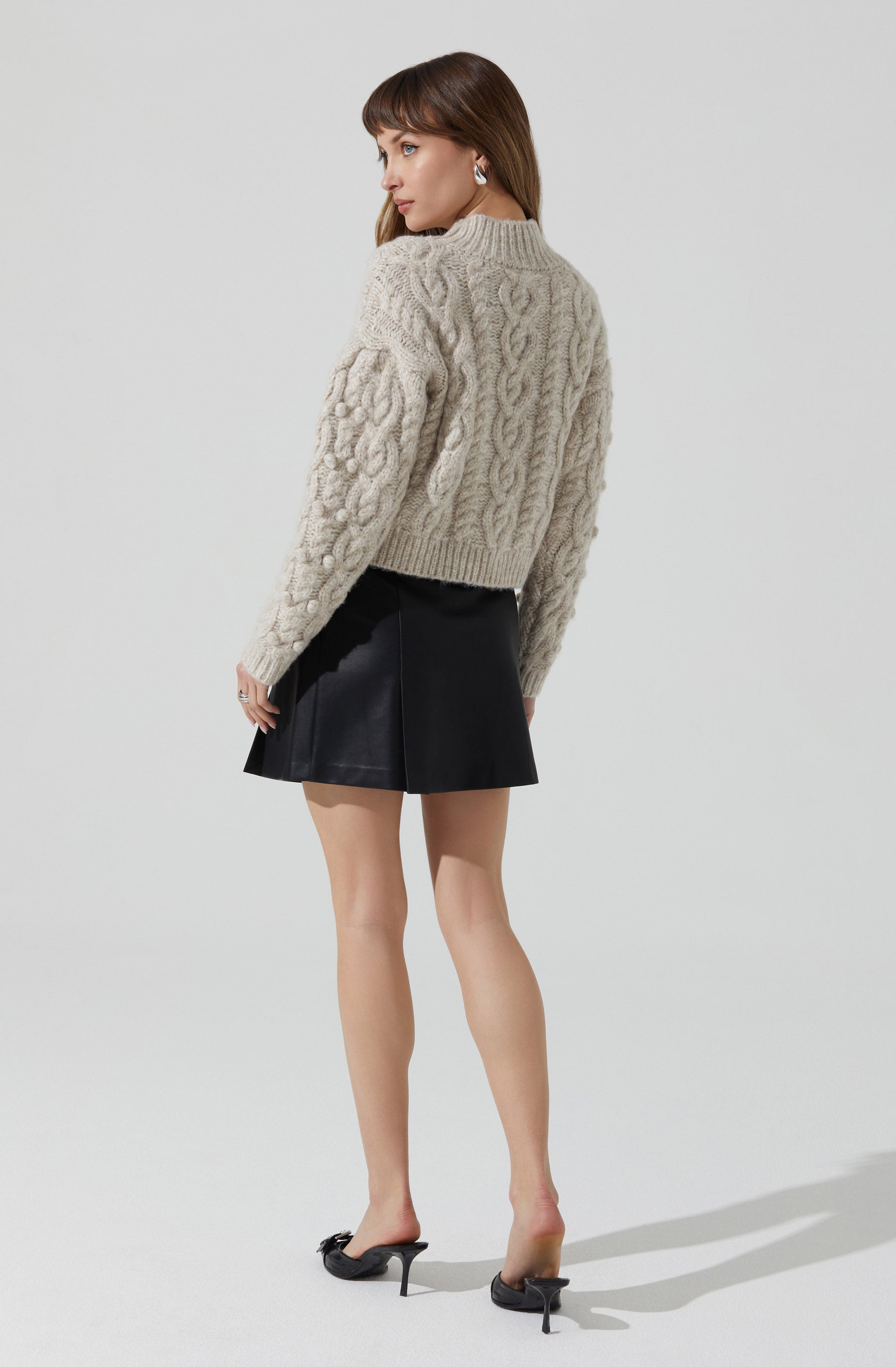 Mikita Faux Leather Pleated Skirt