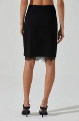 Itzayana Lace Trim Pencil Skirt