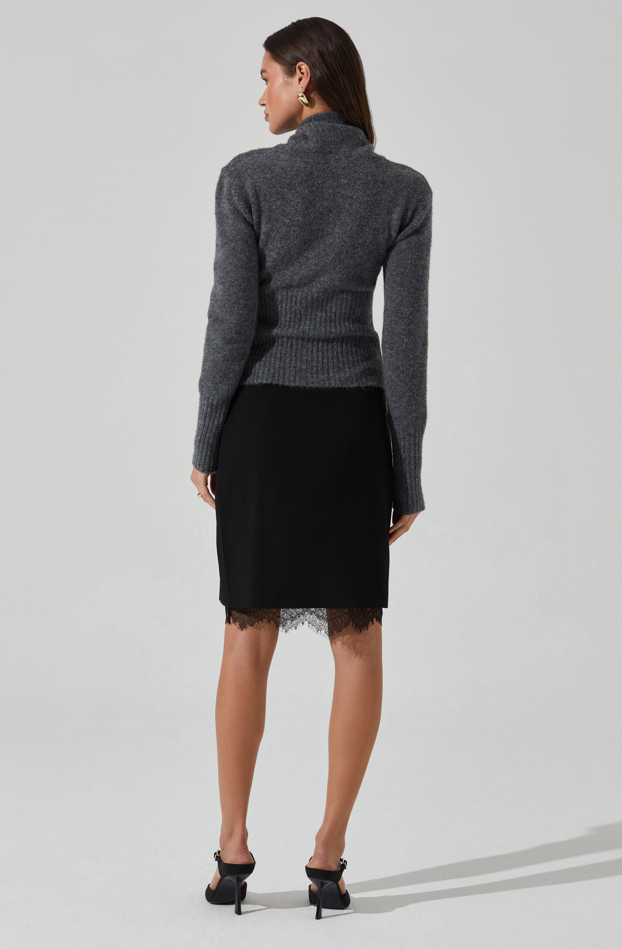 Itzayana Lace Trim Pencil Skirt