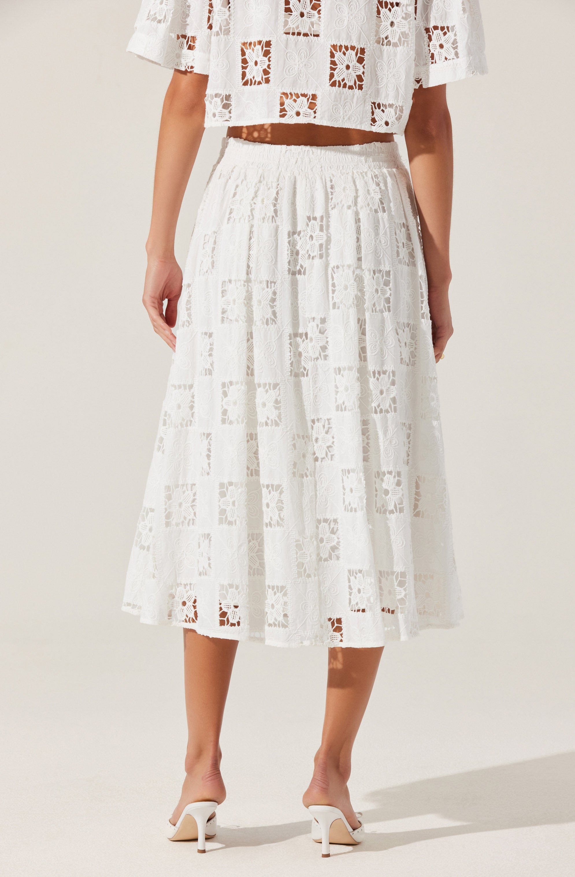Andolina Crochet Lace Midi Skirt