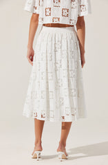 Andolina Crochet Lace Midi Skirt