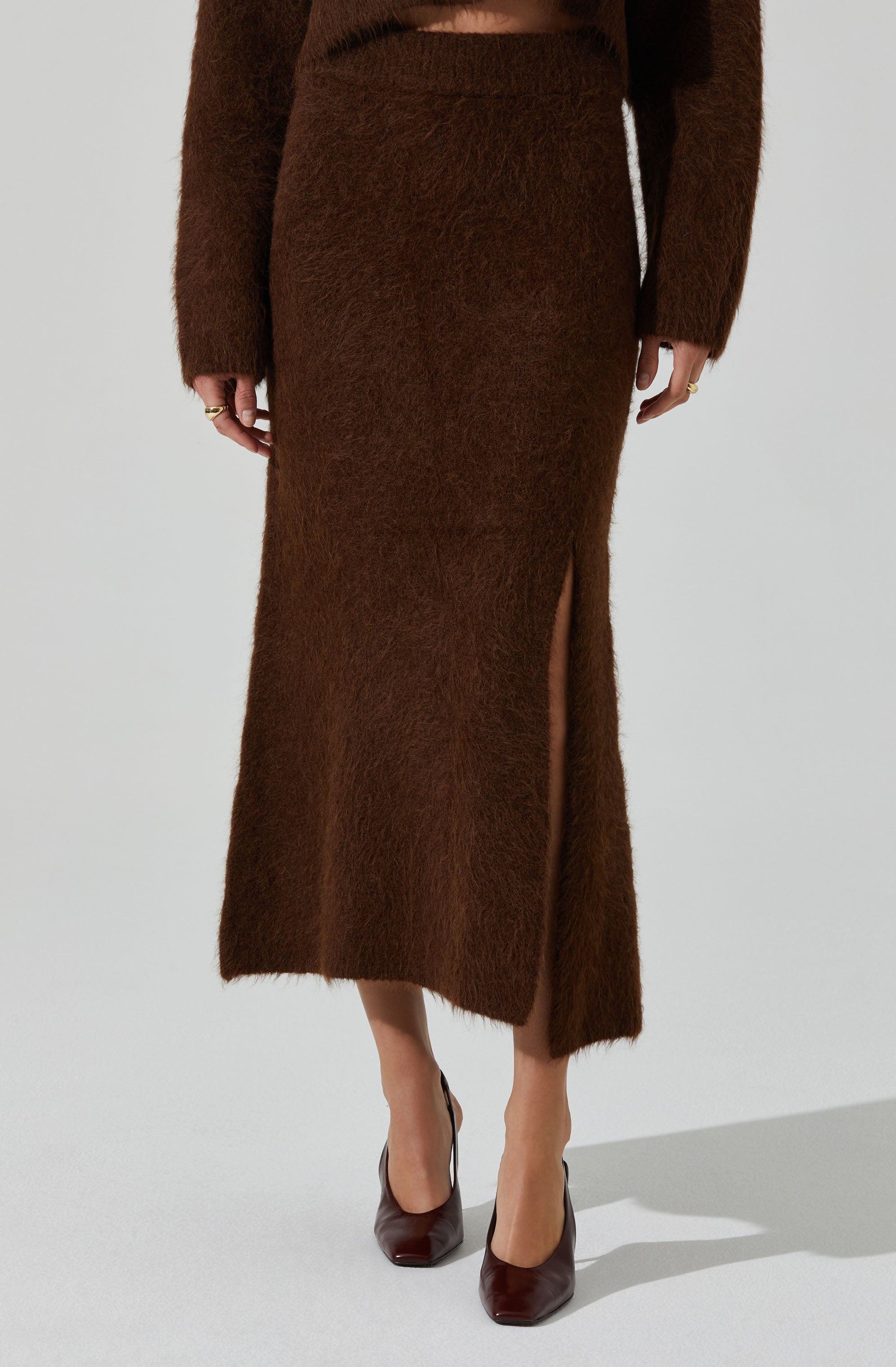 Sinisa Brushed Wool Midi Skirt