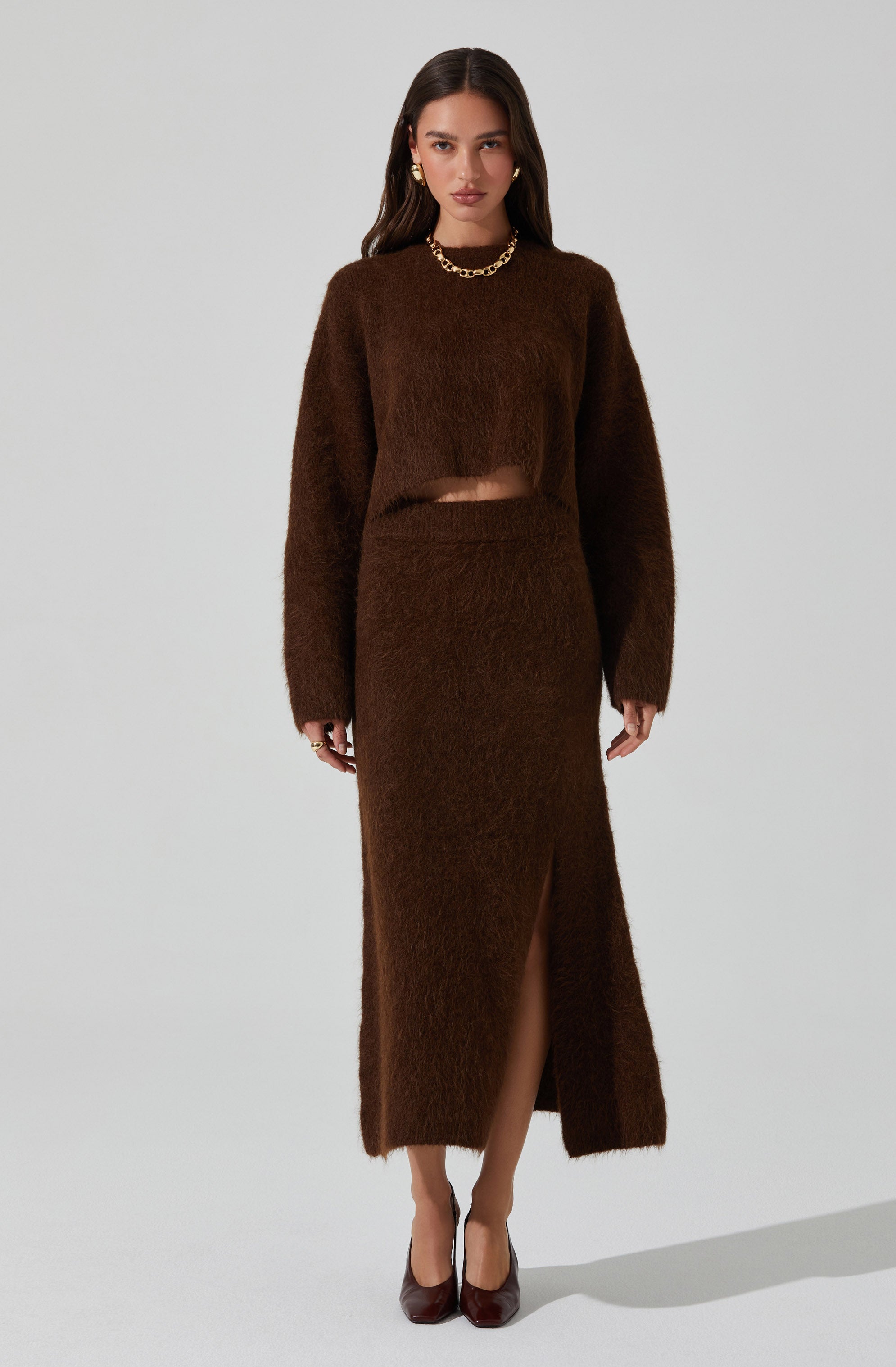 Sinisa Brushed Wool Midi Skirt