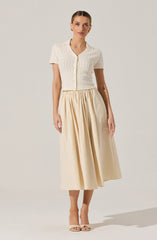 Attwell Pleated Midi Skirt