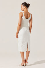 Jazmine Floral Jacquard Midi Skirt