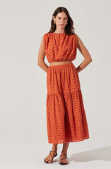 Nalley Eyelet Midi Skirt