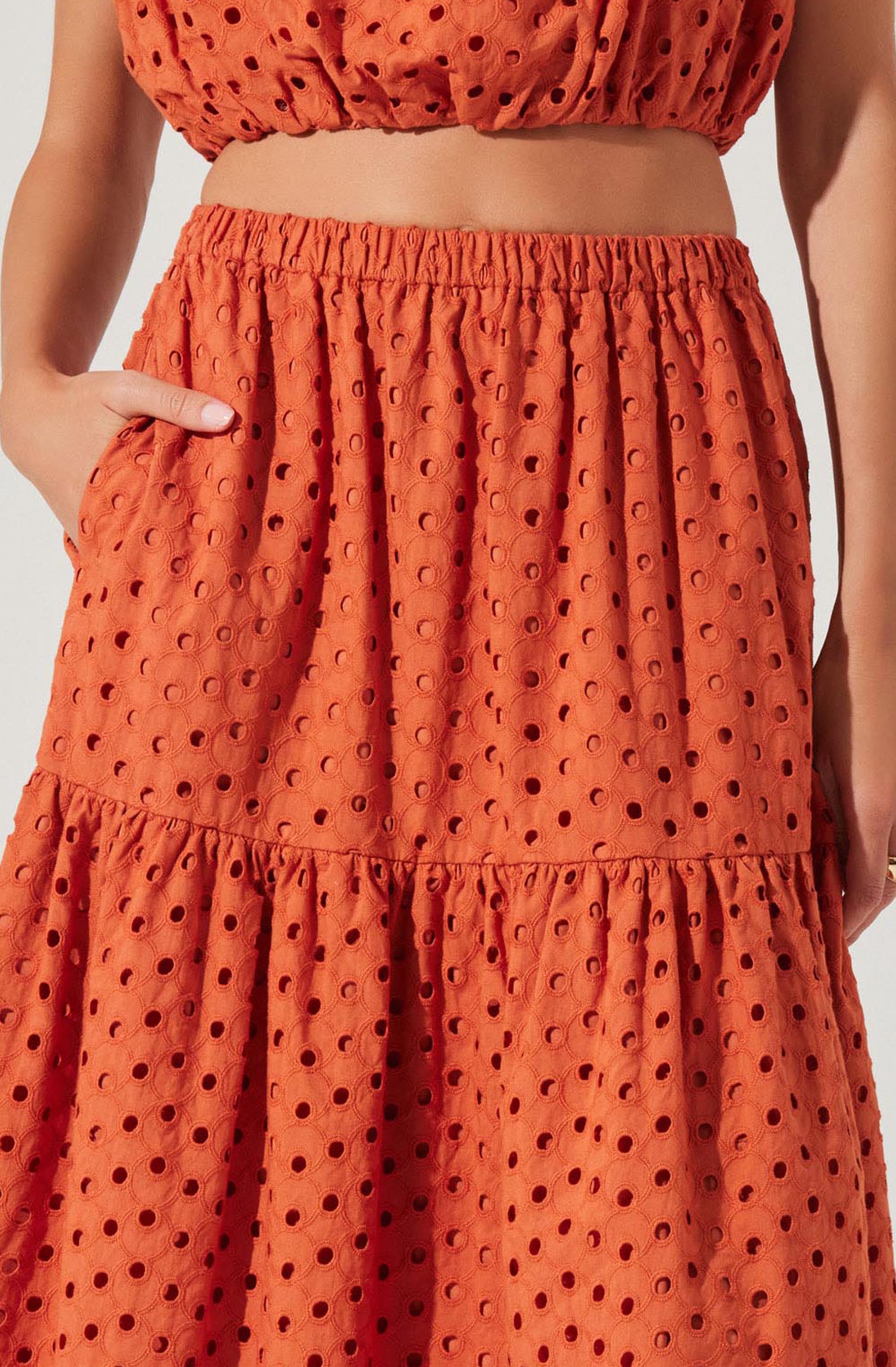 Nalley Eyelet Midi Skirt