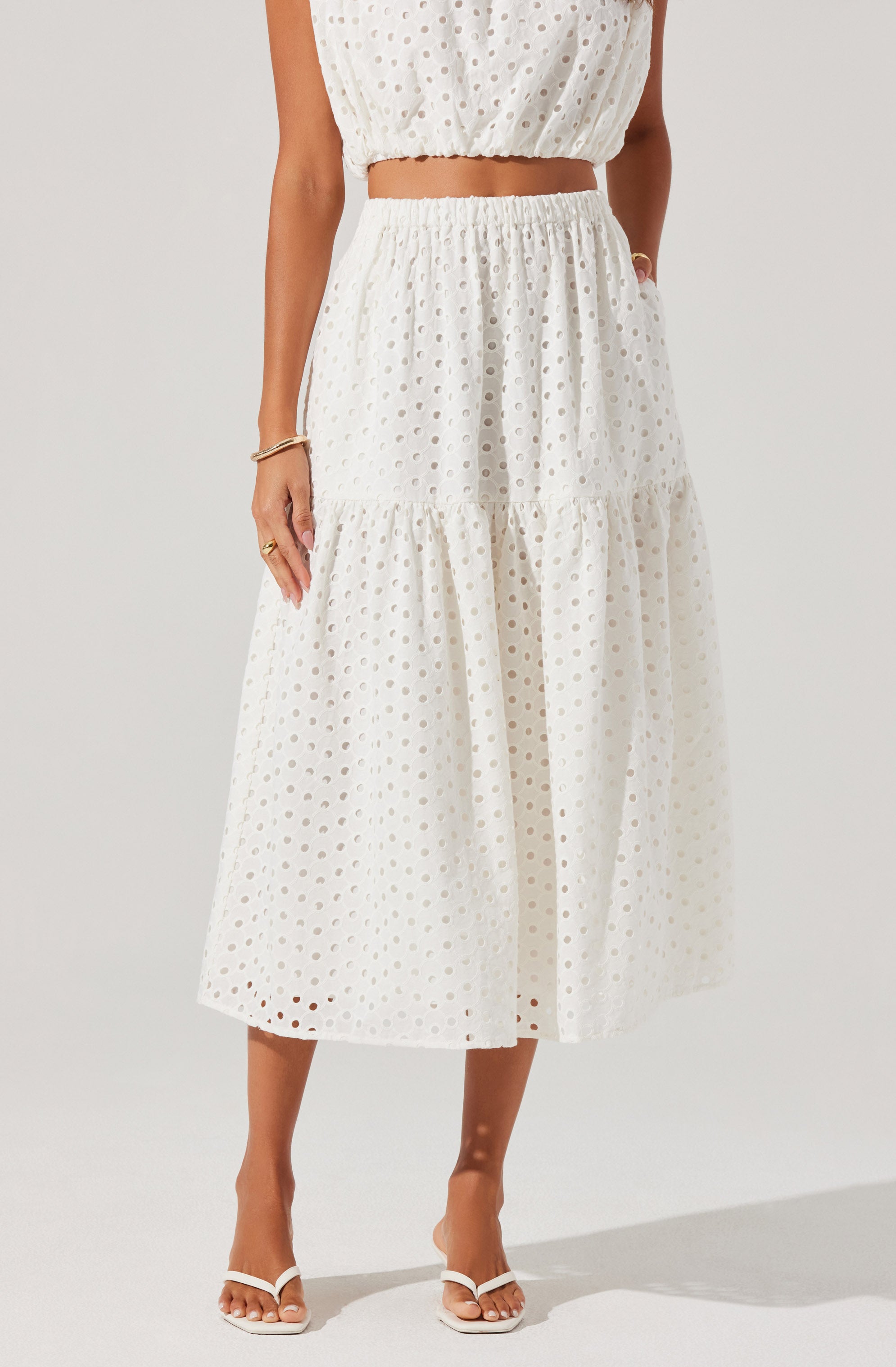 Nalley Eyelet Midi Skirt