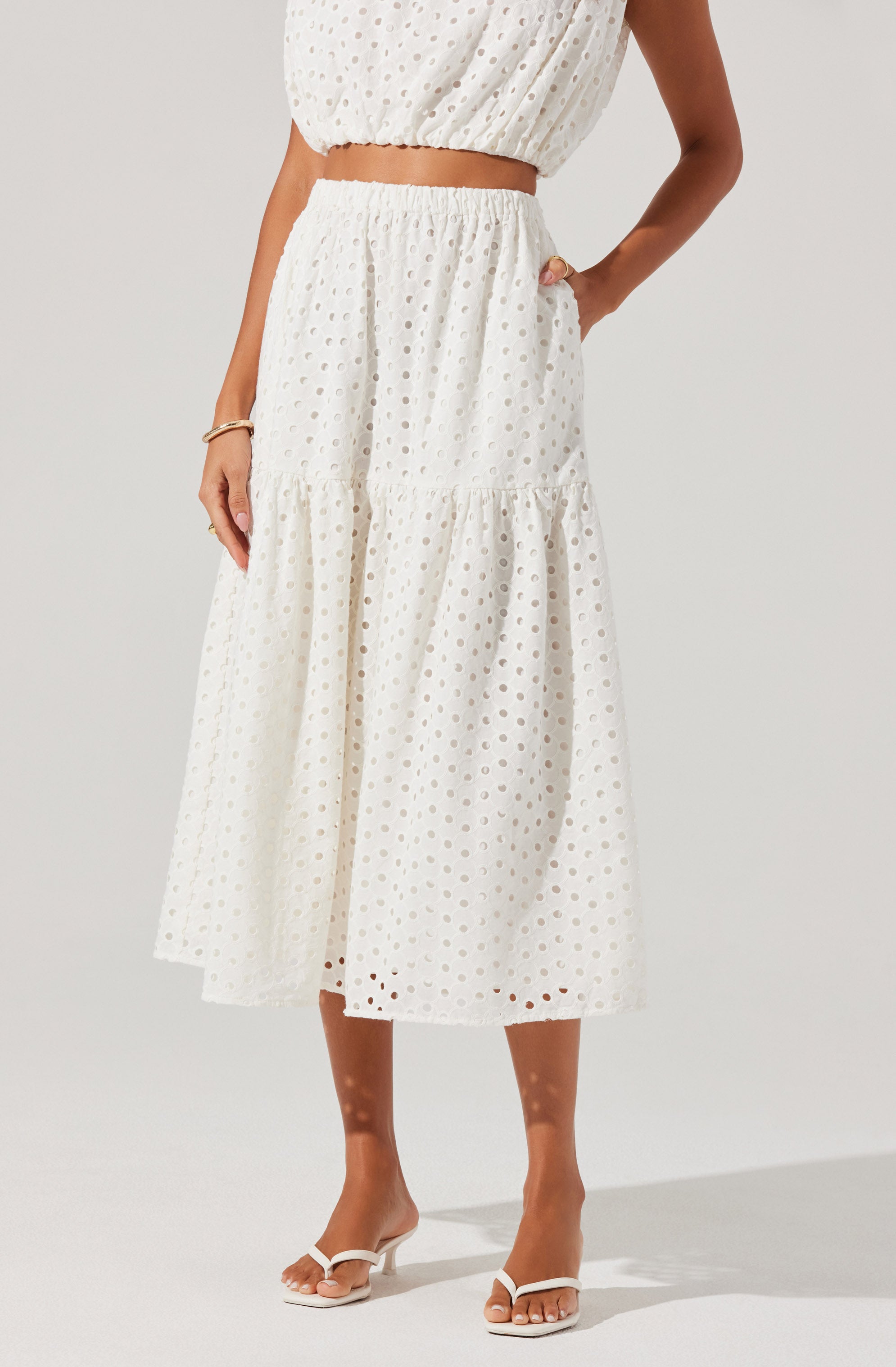Nalley Eyelet Midi Skirt