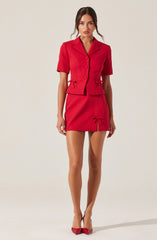 Sophie Bow Embellished Mini Skirt