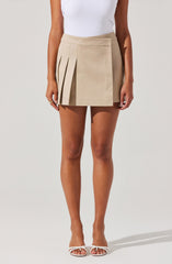 Chana Pleated Wrap Mini Skirt