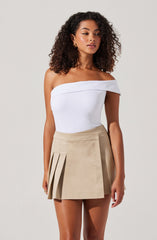 Chana Pleated Wrap Mini Skirt