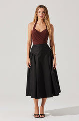 Laila Ruched Detail Midi Skirt