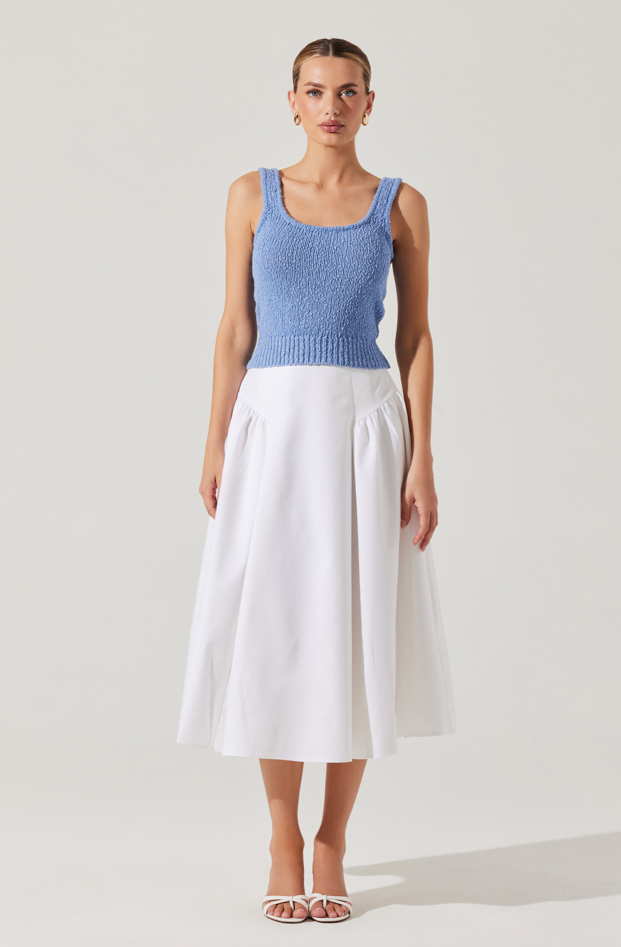 Laila Ruched Detail Midi Skirt