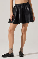 Chelsey Flared Faux Leather Skirt