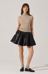 Chelsey Flared Faux Leather Skirt