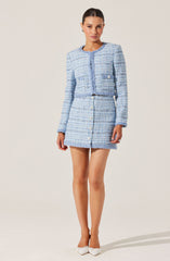 Mavey Tweed Contrast Trim Skirt