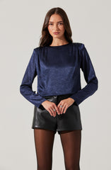 Aleannah Satin Long Sleeve Top