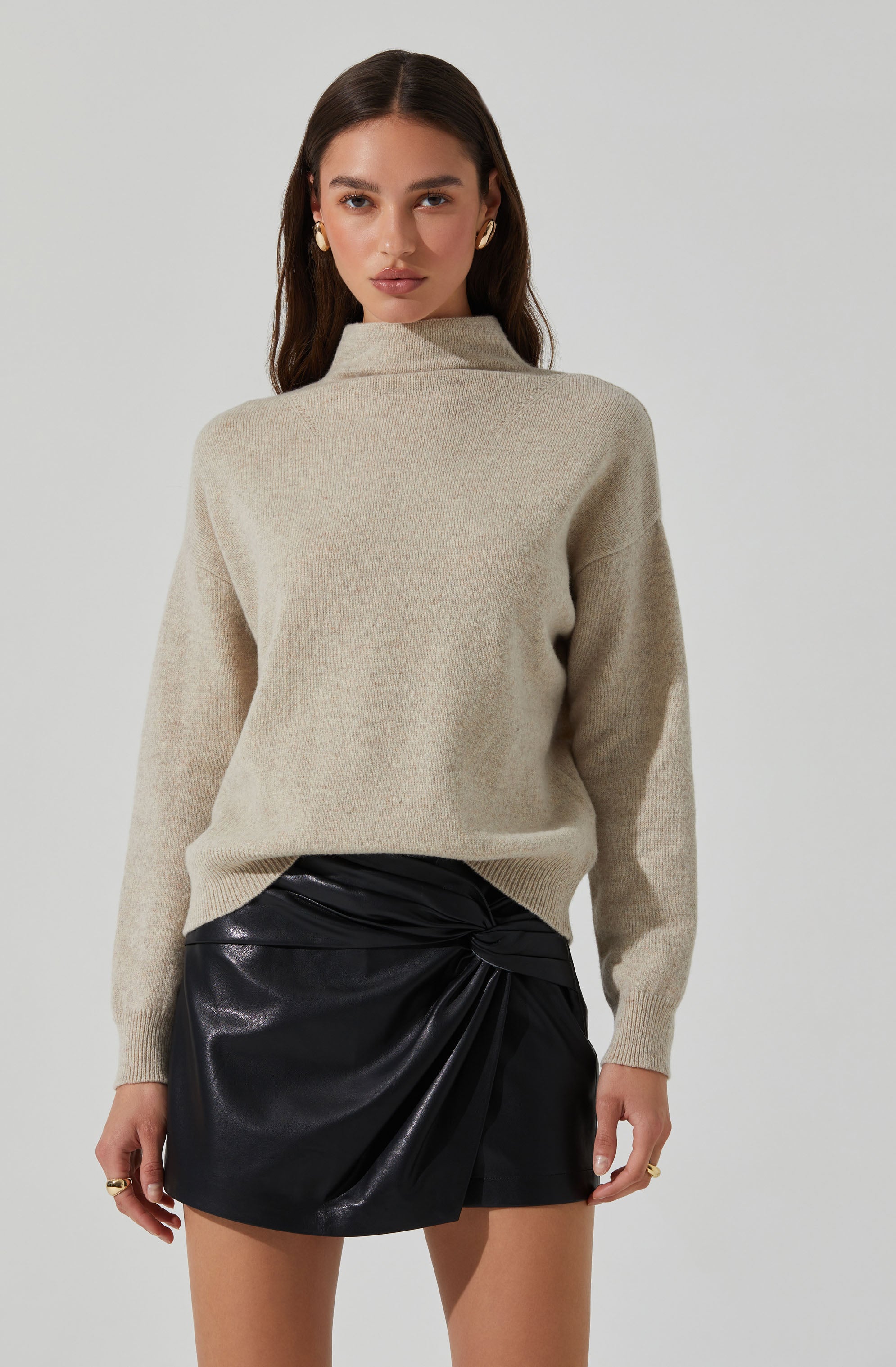 Adley Mock Neck Wool Sweater