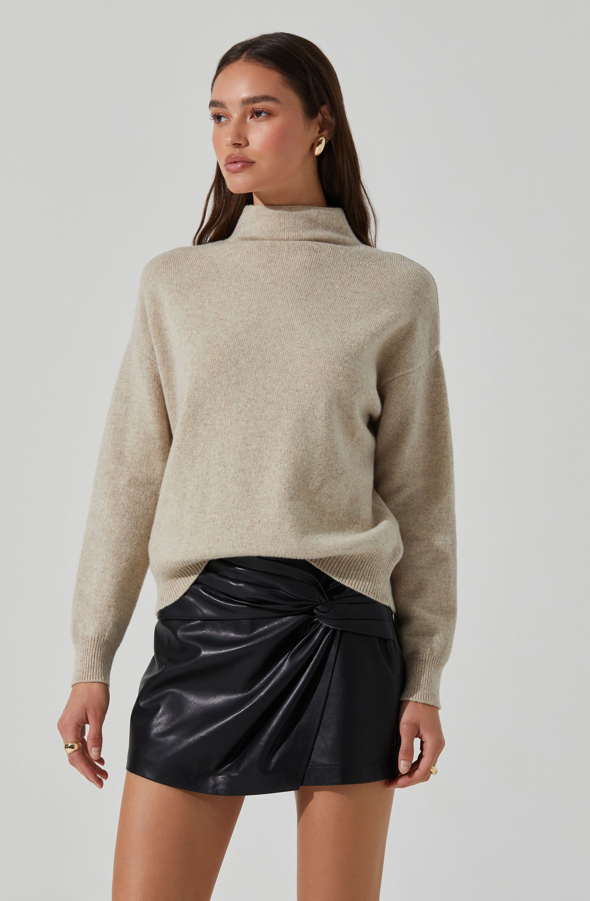 Adley Mock Neck Wool Sweater