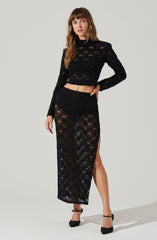 Roux Sequin Lace Maxi Skirt