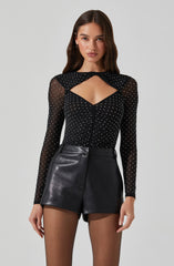 Ancira Rhinestone Mesh Bodysuit