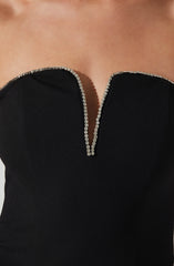 Amell Strapless Rhinestone Trim Top