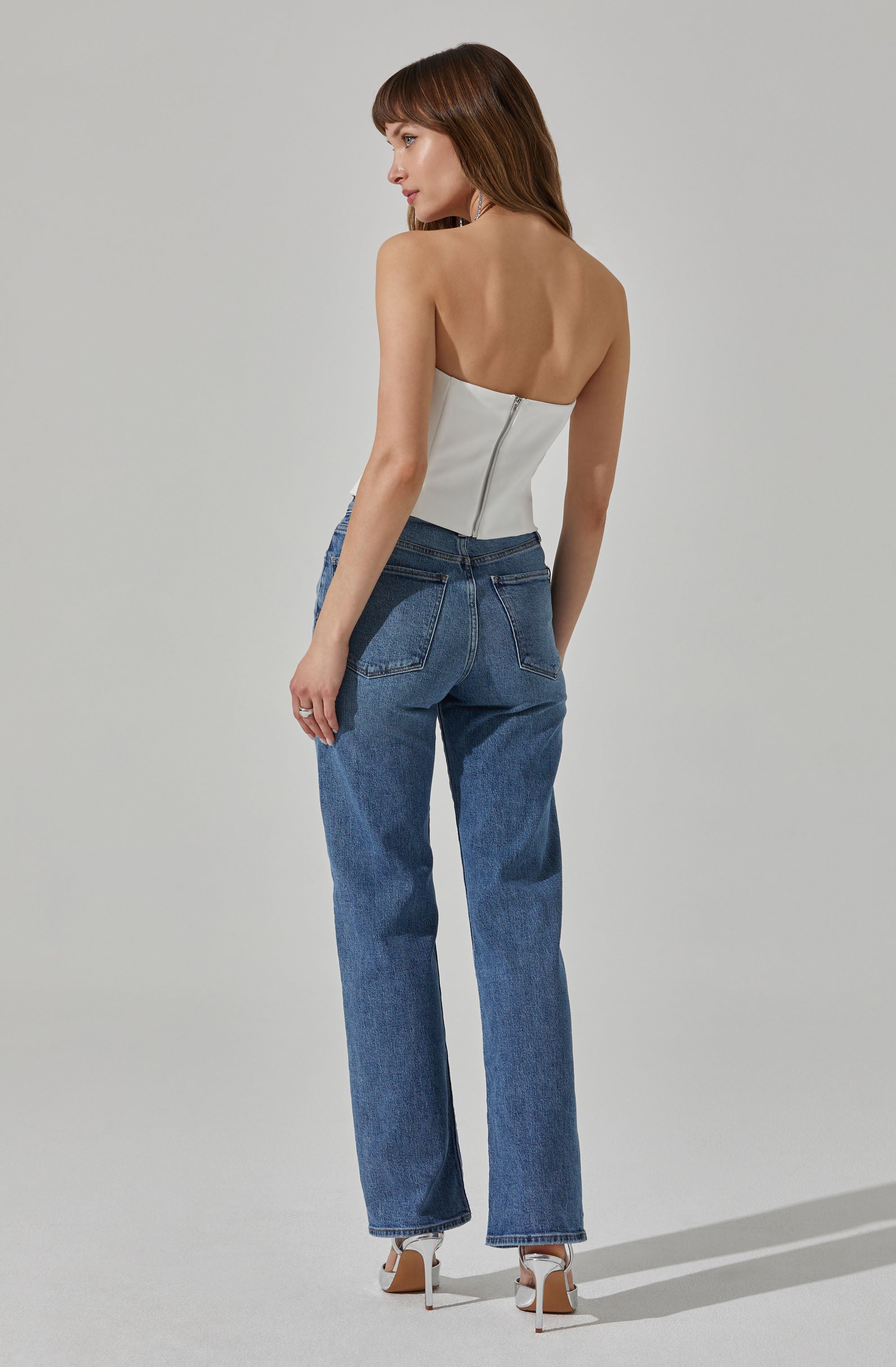 Amell Strapless Rhinestone Trim Top