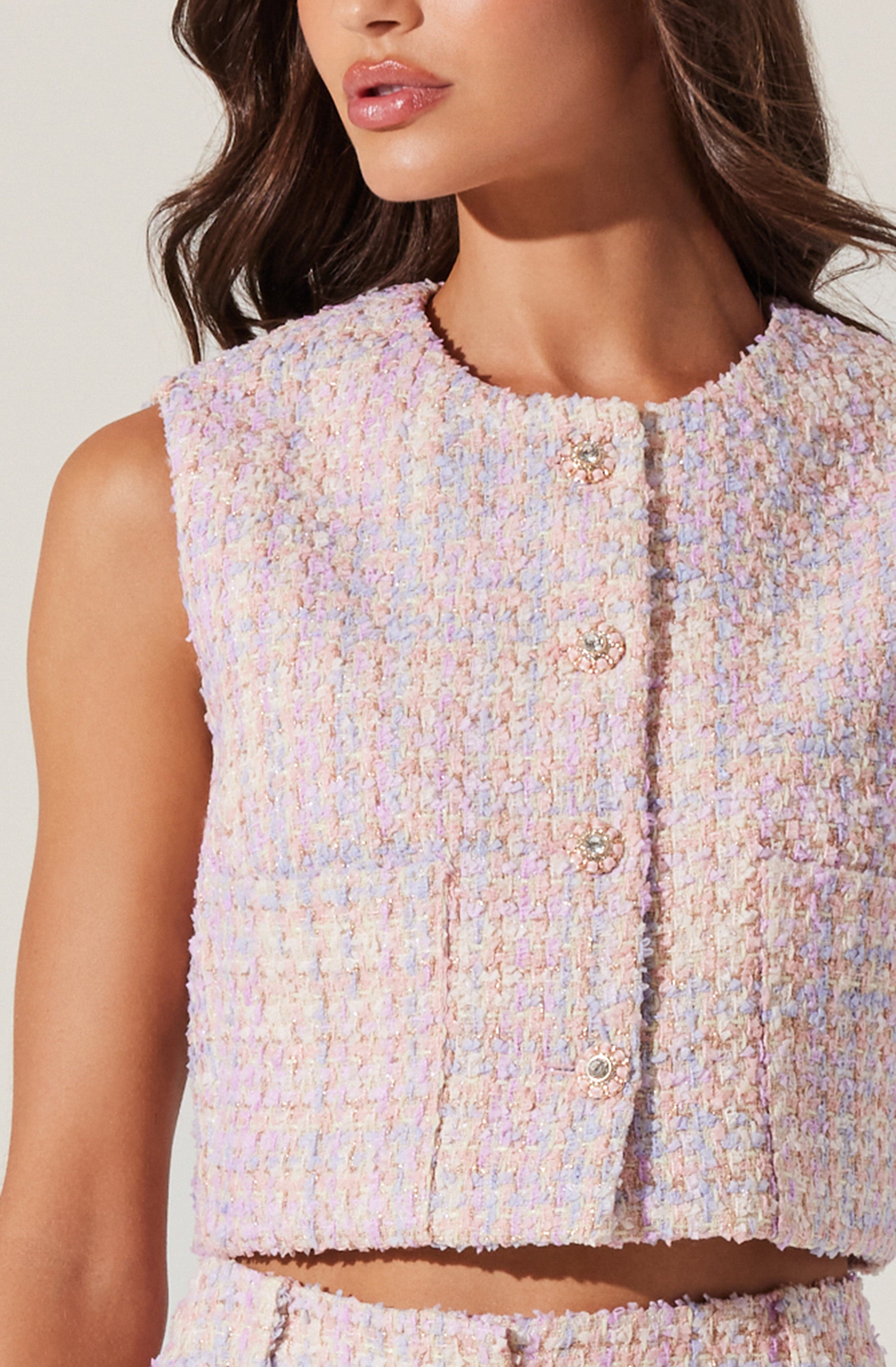 Wynn Cropped Tweed Vest