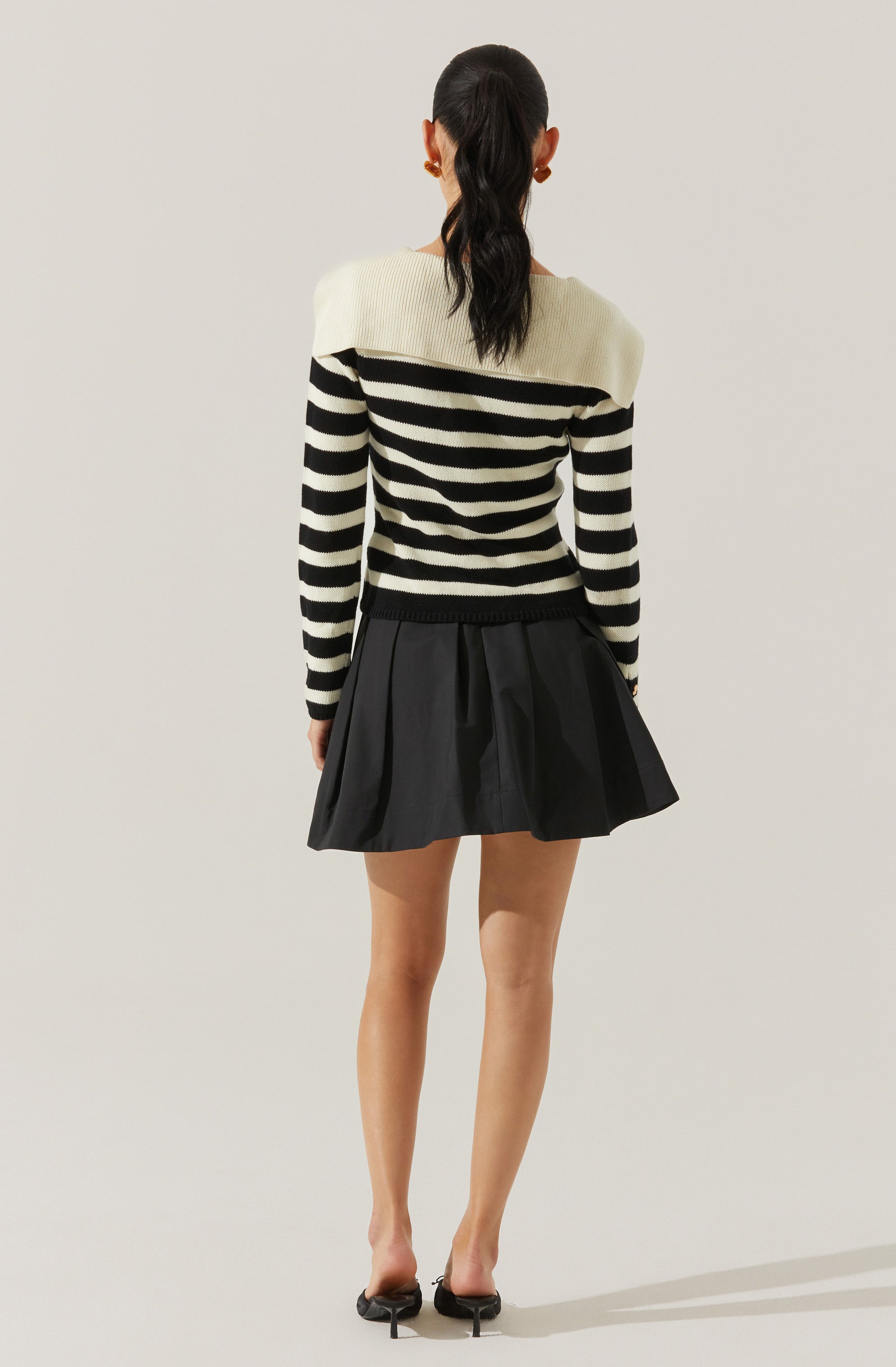 Analissa Stripe Sailor Collar Cardigan