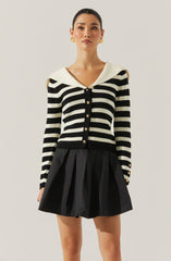 Analissa Stripe Sailor Collar Cardigan