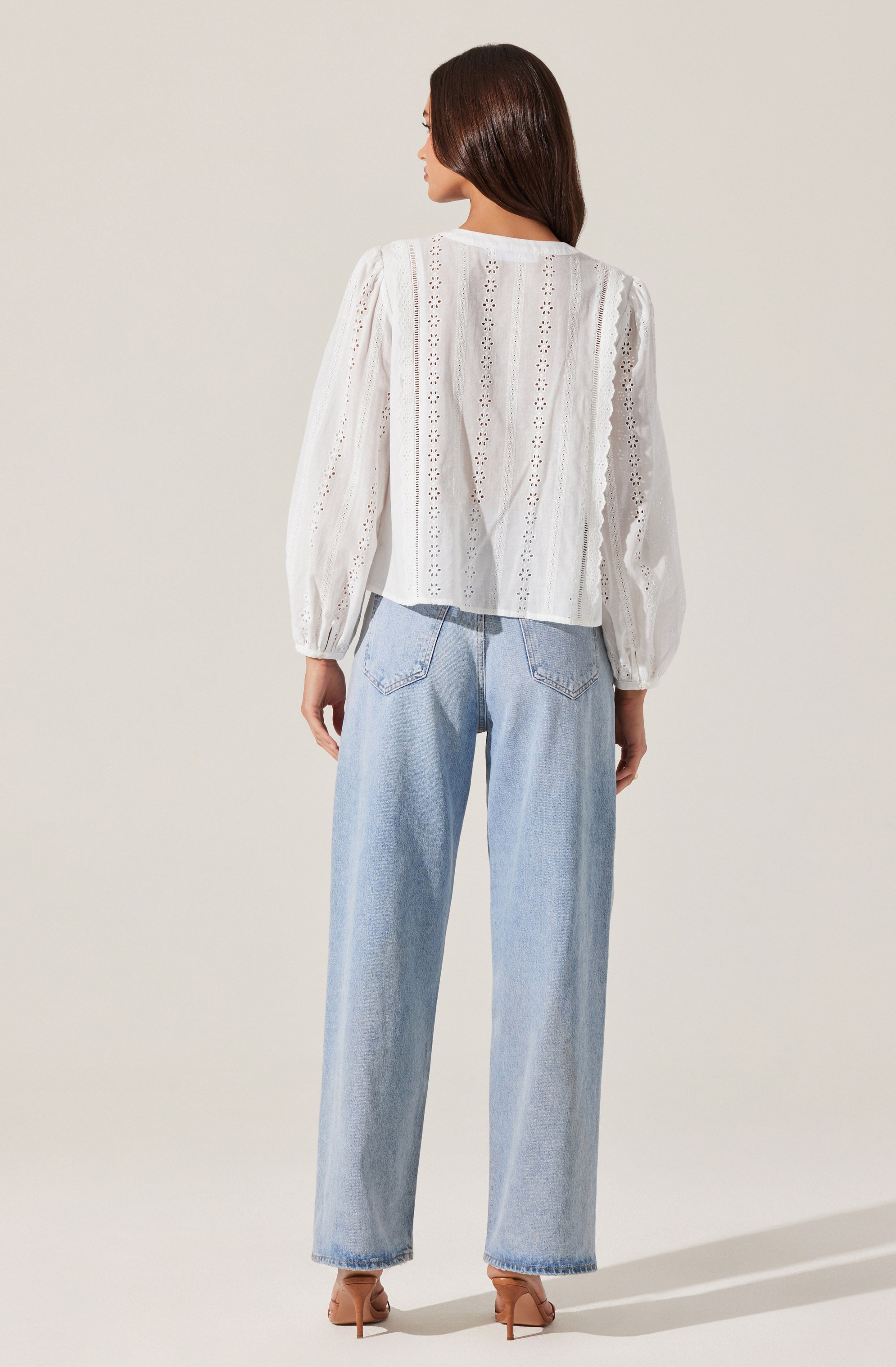 Aneska Broderie Button Up Top