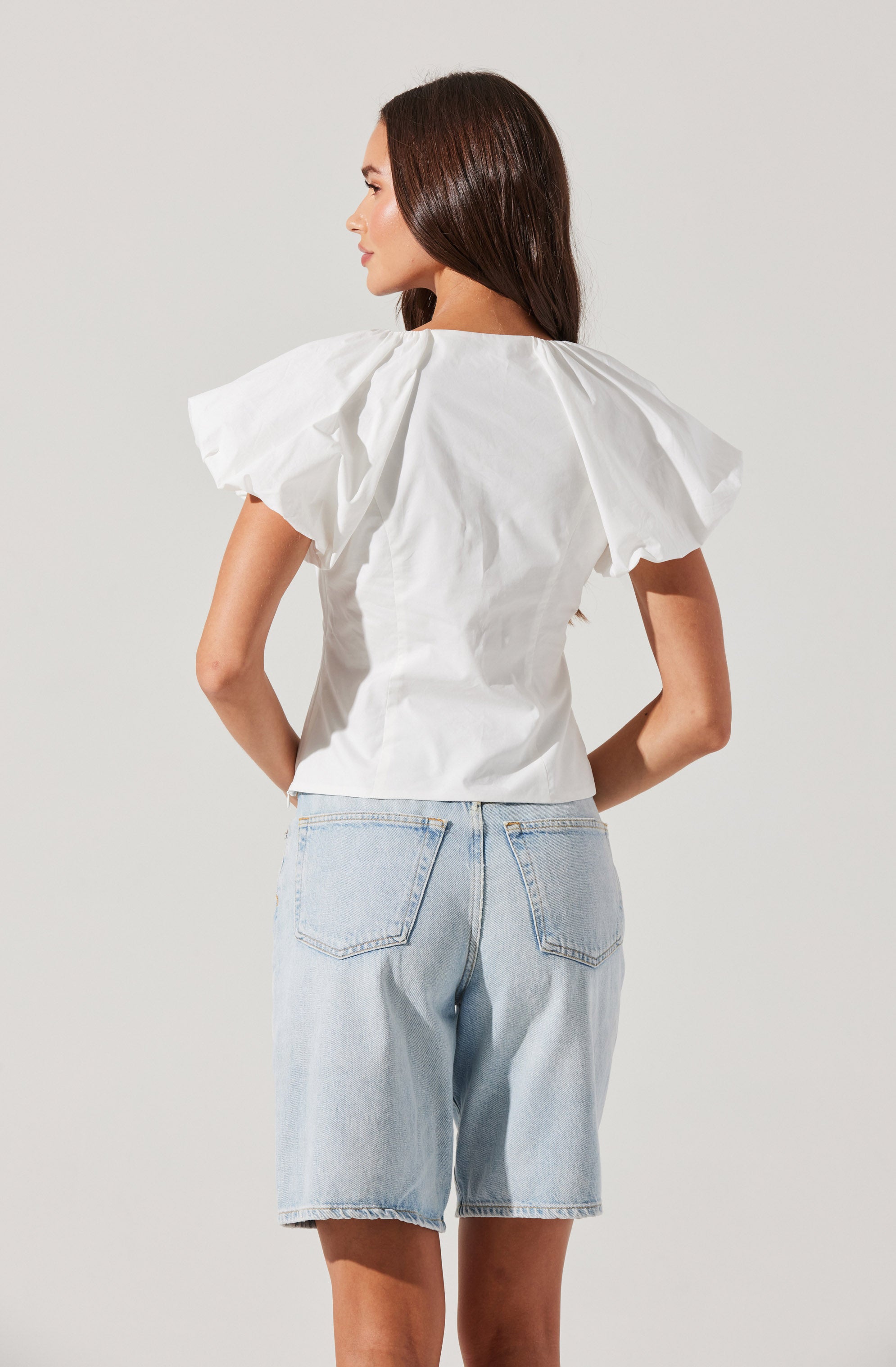 Aine Poplin Puff Sleeve Top