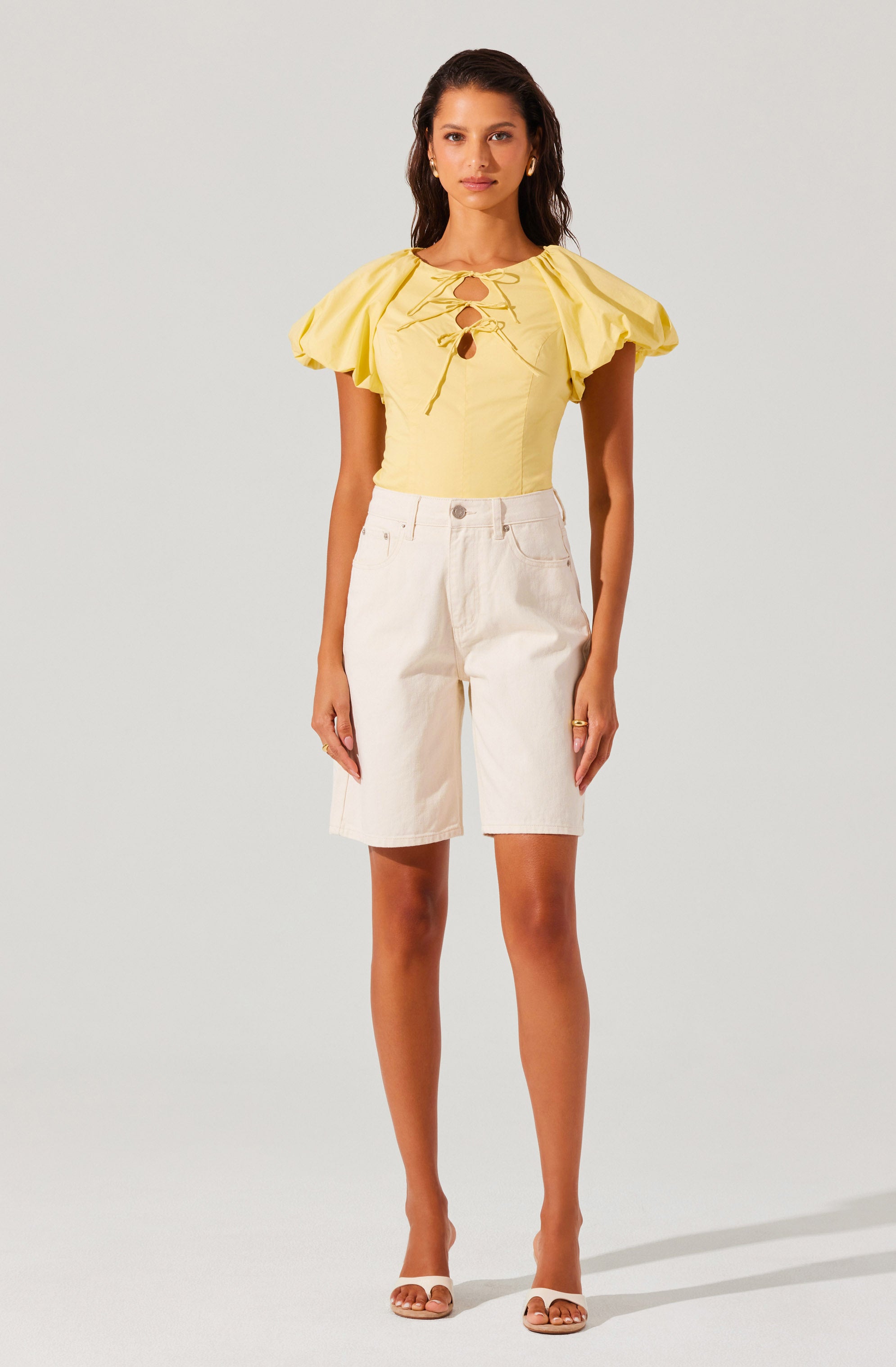 Aine Poplin Puff Sleeve Top