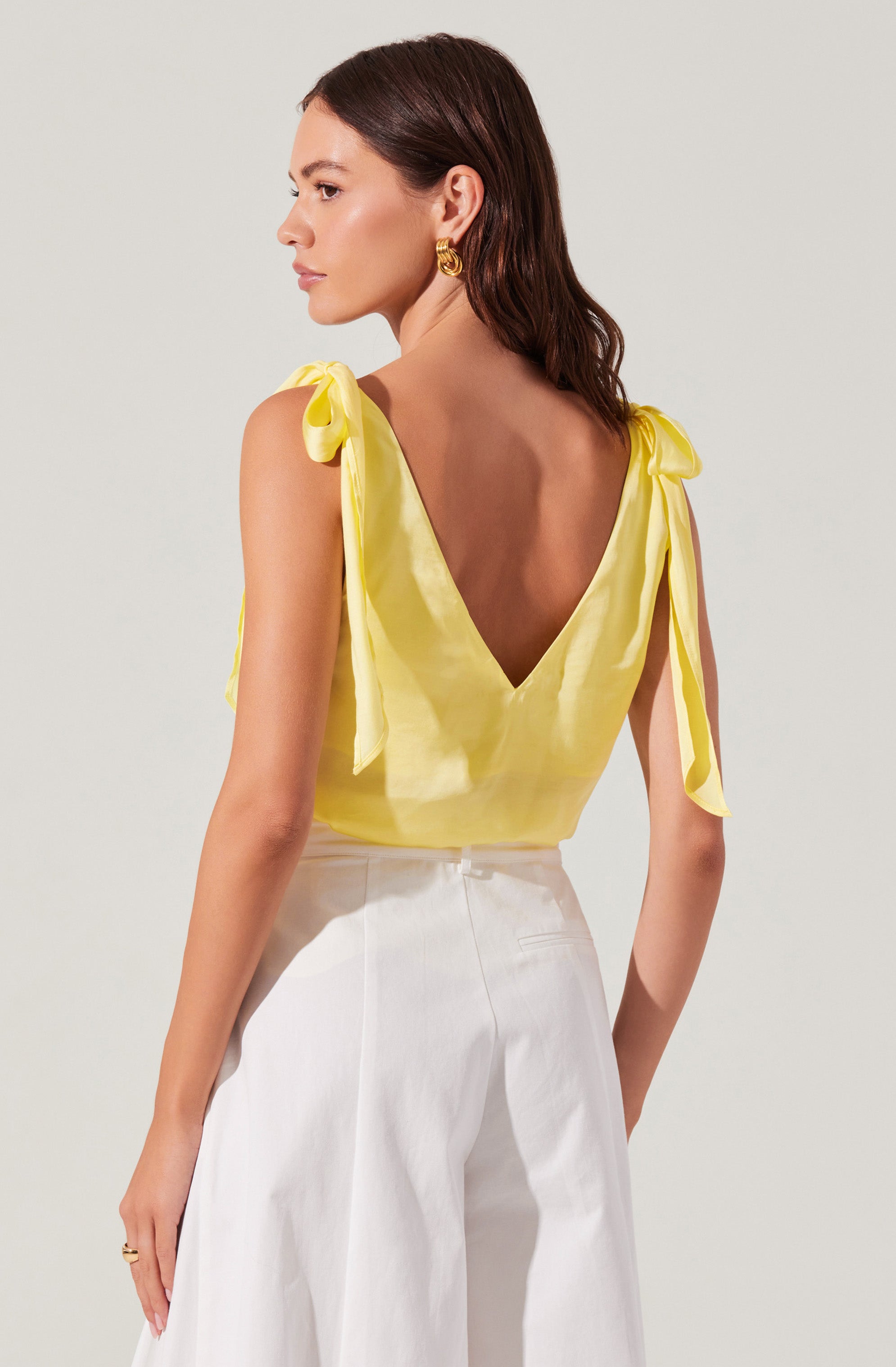 Allexina Satin Cowl Neck Top