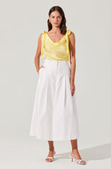 Allexina Satin Cowl Neck Top