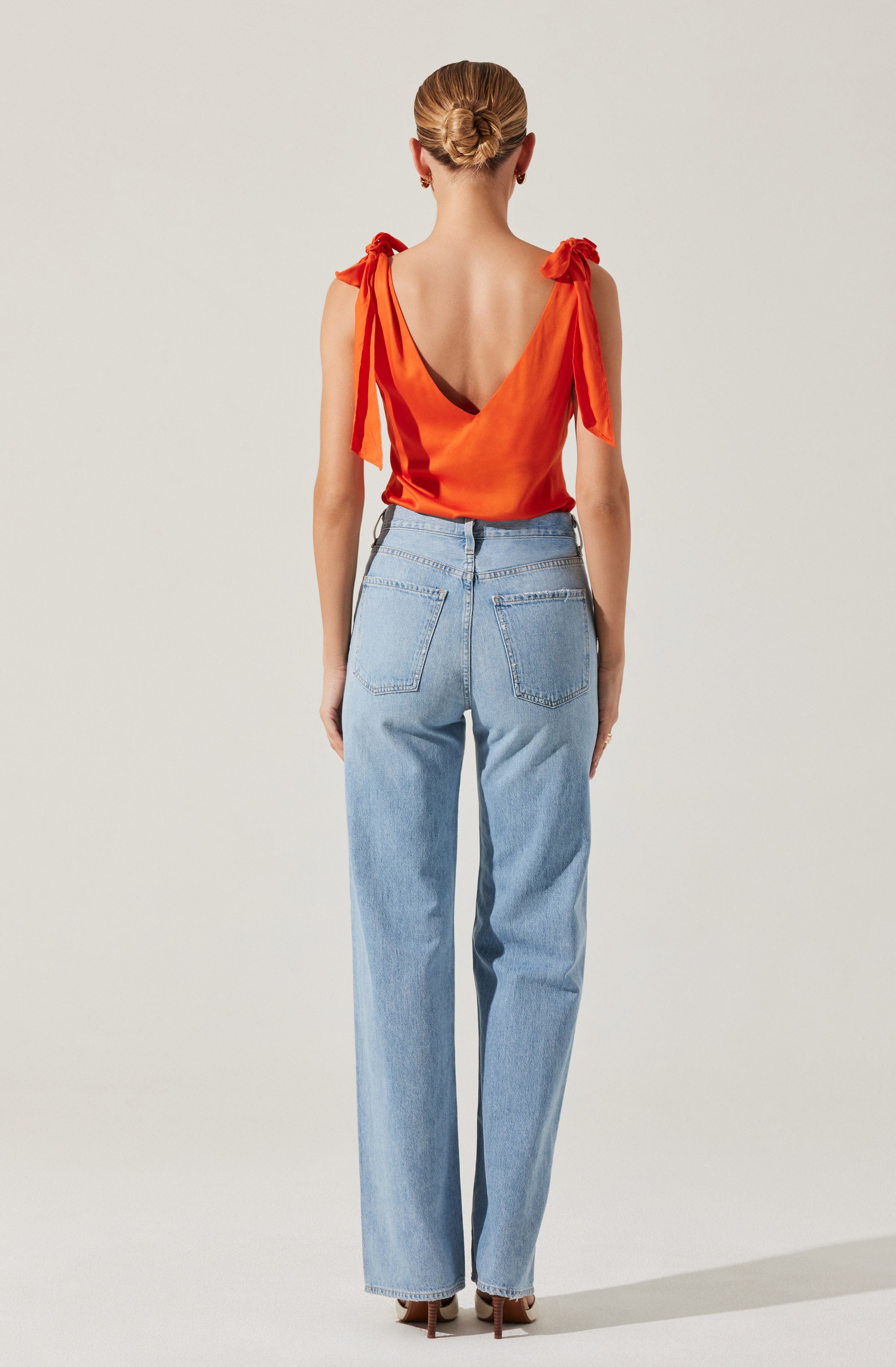 Allexina Satin Cowl Neck Top