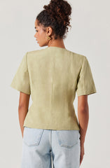 Saige Cutaway Linen Blend Jacket